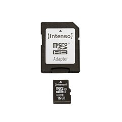 MEMORY MICRO SDHC 16GB UHS-I/W/ADAPTER 3423470 INTENSO цена и информация | Карты памяти для мобильных телефонов | 220.lv