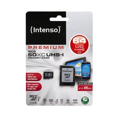 Intenso micro SD 64 ГБ CL10 цена и информация | Карты памяти для телефонов | 220.lv