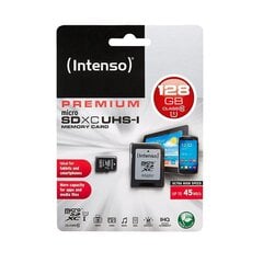 MEMORY MICRO SDXC 128GB UHS-I/W/ADAPTER 3423491 INTENSO цена и информация | Карты памяти для мобильных телефонов | 220.lv