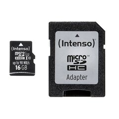 Карта памяти Intenso micro SD 16GB CL10 цена и информация | Карты памяти для телефонов | 220.lv