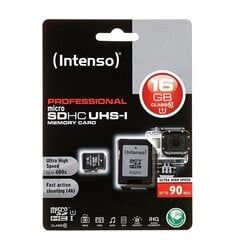 Карта памяти Intenso micro SD 16GB CL10 цена и информация | Карты памяти для мобильных телефонов | 220.lv