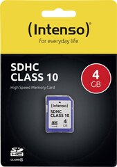 Intenso MicroSDHC 4GB Class10 цена и информация | Карты памяти для фотоаппаратов | 220.lv