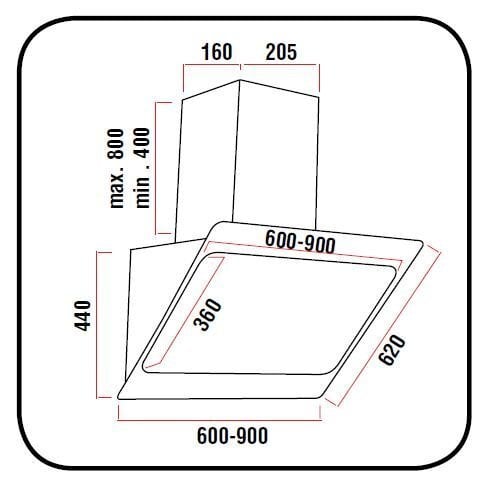 Schlosser 3010 BL 60/1000 cena un informācija | Tvaika nosūcēji | 220.lv