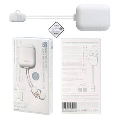 Remax RC-A6 Силиконовый Защитный чехол для Apple Airpods зарядного чехла с встр. 9cm Lightning Кабелем Белый цена и информация | Наушники | 220.lv