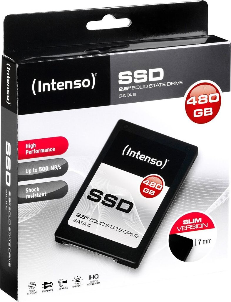 Intenso 480 GB SATA3 (3813450) цена и информация | Iekšējie cietie diski (HDD, SSD, Hybrid) | 220.lv