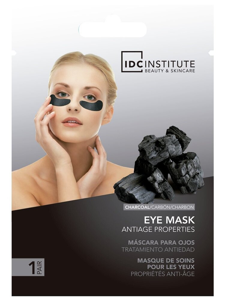 Maska ādai ap acīm IDC Institute Charcoal 1 gab. cena un informācija | Sejas maskas, acu maskas | 220.lv