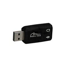 Внешняя звуковая карта Media-Tech VIRTU 5.1 USB (MT5101), 2 x 3.5 mm подключение (для наушников и микрофона), черный цена и информация | Звуковые карты | 220.lv