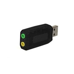 Внешняя звуковая карта Media-Tech VIRTU 5.1 USB (MT5101), 2 x 3.5 mm подключение (для наушников и микрофона), черный цена и информация | Звуковые карты | 220.lv