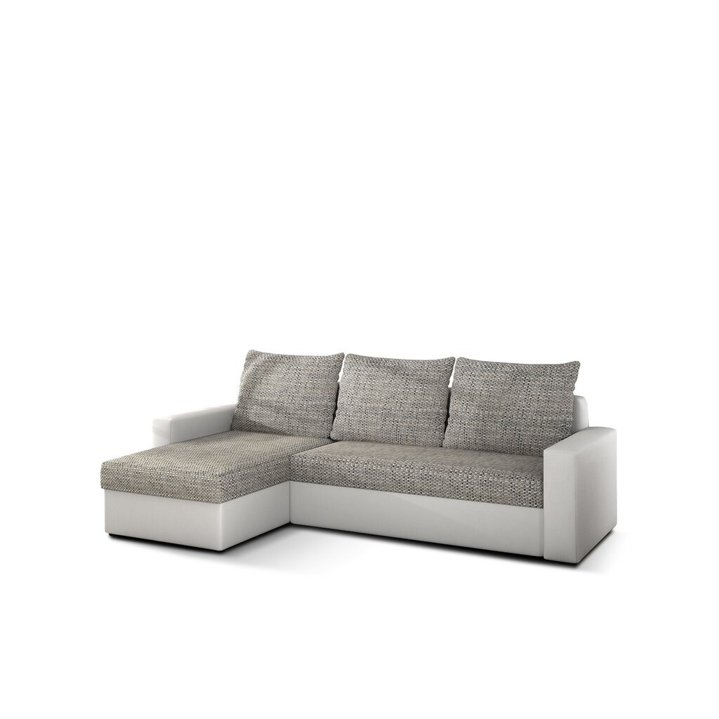 Universāls stūra dīvāns Livio, pelēks/balts cena un informācija | Stūra dīvāni | 220.lv