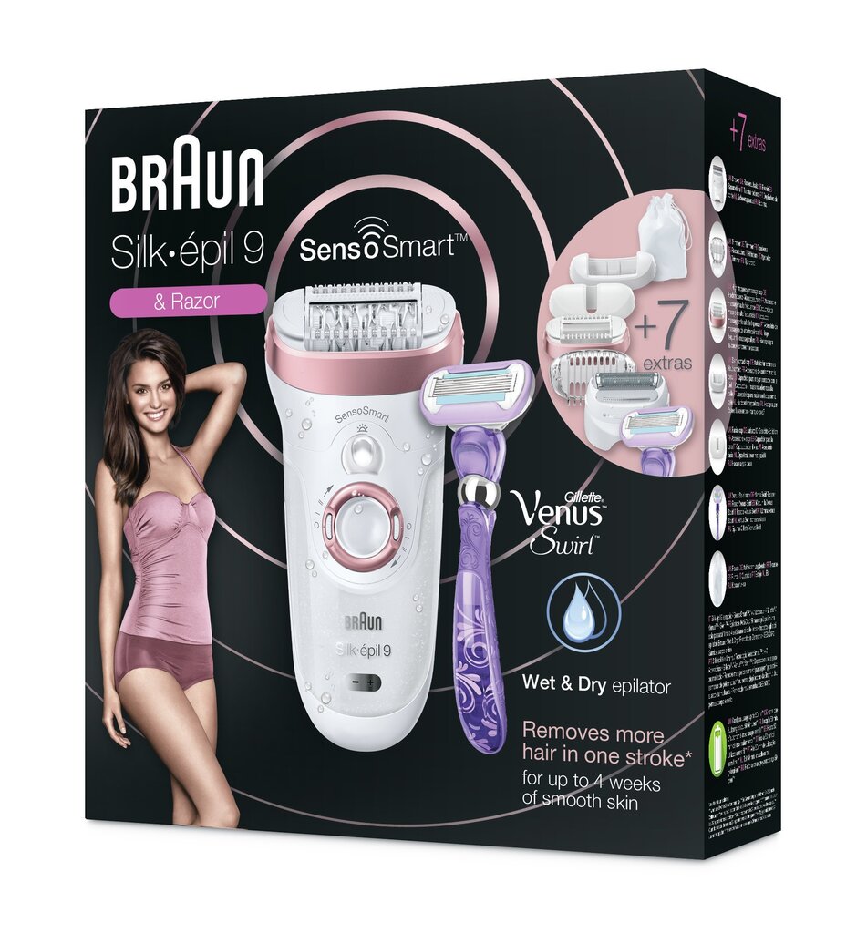 Эпиляторы Braun SES9870 SensoSmart Wet&Dry и Venus Swirl бритва цена |  220.lv