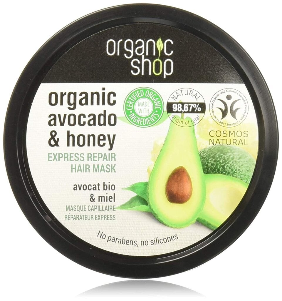 Atjaunojoša matu maska Organic Shop Avocado & honey, 50 ml цена и информация | Kosmētika matu stiprināšanai | 220.lv