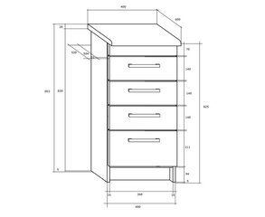 Кухонный шкаф Milo S40/4SZ, дуб цена и информация | Кухонные шкафчики | 220.lv