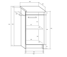 Virtuves skapis Milo S40, ozols цена и информация | Кухонные шкафчики | 220.lv