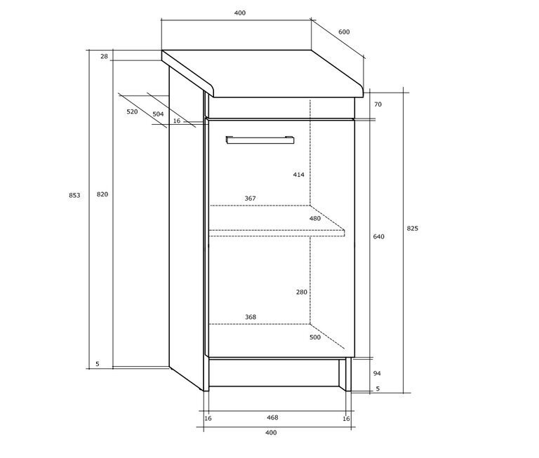 Virtuves skapis Milo S40, ozols цена и информация | Virtuves skapīši | 220.lv