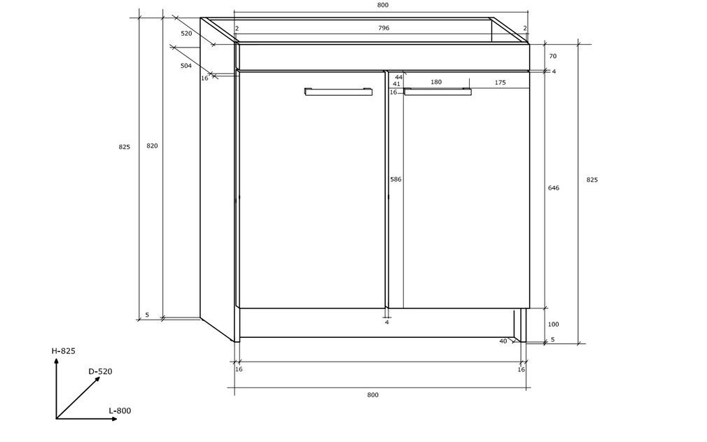 Virtuves skapis Milo S80Z, ozols цена и информация | Virtuves skapīši | 220.lv