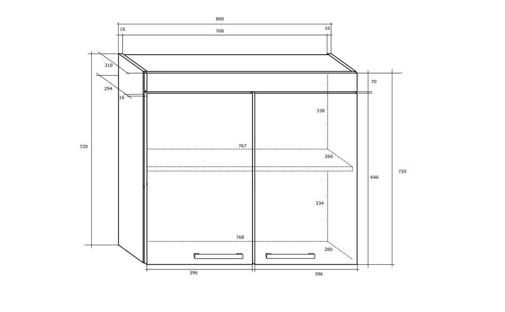 Virtuves skapis Milo W80, ozols цена и информация | Virtuves skapīši | 220.lv