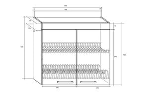 Кухонный шкаф с сушилкой для посуды Milo W80S, дуб цена и информация | Кухонные шкафчики | 220.lv