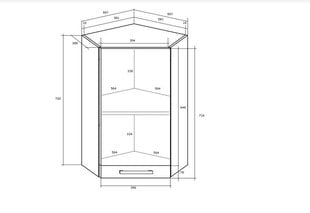 Кухонный шкаф  Polo W60N, дуб цена и информация | Кухонные шкафчики | 220.lv