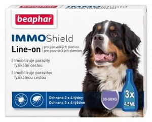 Beaphar Immo Shield pilieni lielo šķirņu suņiem (no 30 kg) pret ērcēm, blusām un kukaiņiem cena un informācija | Vitamīni, uztura bagātinātāji, pretparazītu līdzekļi suņiem | 220.lv