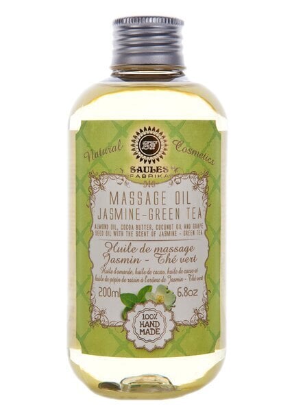 Masāžas eļļa ķermenim JASMINE-GREEN TEA Saules Fabrika 200 ml цена и информация |  Masāžas eļļas | 220.lv