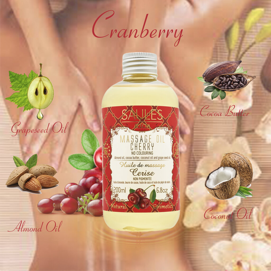 Masāžas eļļa "Cranberry" Saules fabrika, 200 ml cena un informācija |  Masāžas eļļas | 220.lv