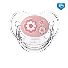 Силиконовая ортодонтическая пустышка CANPOL Newborn, 1 шт., 6-18 м 22/566 pink flowers цена и информация | Соски на бутылочку | 220.lv