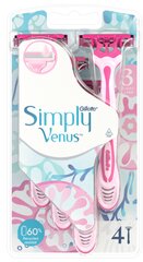 Одноразовые бритвы для женщин Gillette Venus Simply3, 4 шт. цена и информация | Косметика и средства для бритья | 220.lv