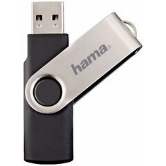 USB laikmena Hama Rotate, USB 2.0, 32 GB, juoda/sidabrinė цена и информация | USB накопители | 220.lv