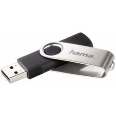 USB laikmena Hama Rotate, USB 2.0, 32 GB, juoda/sidabrinė cena un informācija | USB Atmiņas kartes | 220.lv