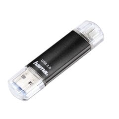 USB atmiņas ierīce Hama Laeta Twin, USB 2.0, 32 GB, 10 MB/s, melna cena un informācija | USB Atmiņas kartes | 220.lv