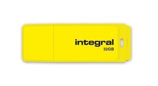 USB zibatmiņa Integral NEON 32 GB USB 2.0, dzeltena cena un informācija | USB Atmiņas kartes | 220.lv