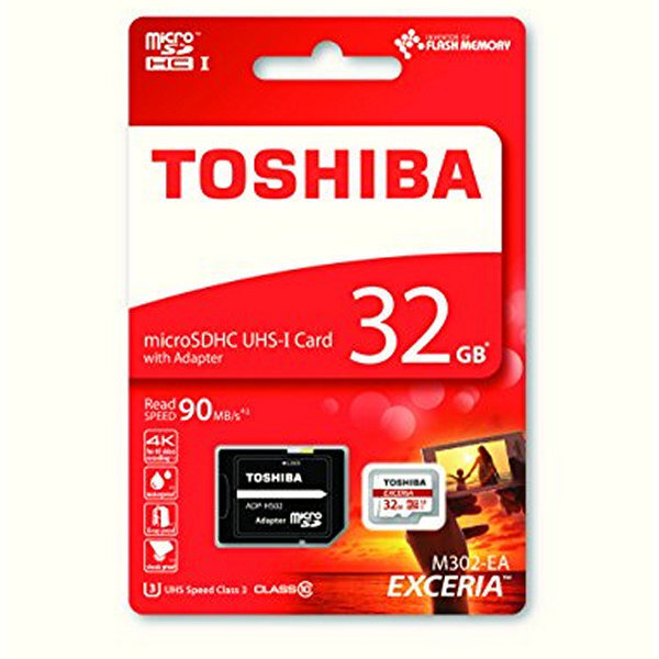 32 GB atmiņas karte Toshiba Micro SDHC Class 10 UHS-I U3 + SD adapteris, THN-M302R0320EA cena un informācija | Atmiņas kartes fotokamerām | 220.lv
