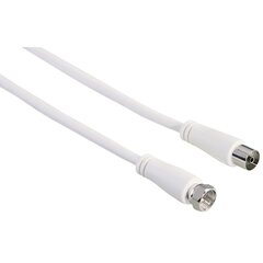 Соединительный кабель SAT Hama, разъем F - коаксиальный разъем, 1,5 м, 90дБ, белый цена и информация | Кабели и провода | 220.lv