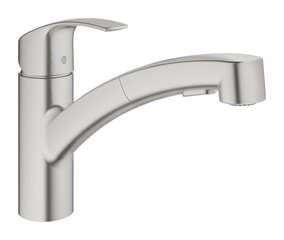 Grohe Eurosmart virtuves jaucējkrāns ar dušu, tērauda krāsā cena un informācija | Ūdens maisītāji virtuvei | 220.lv