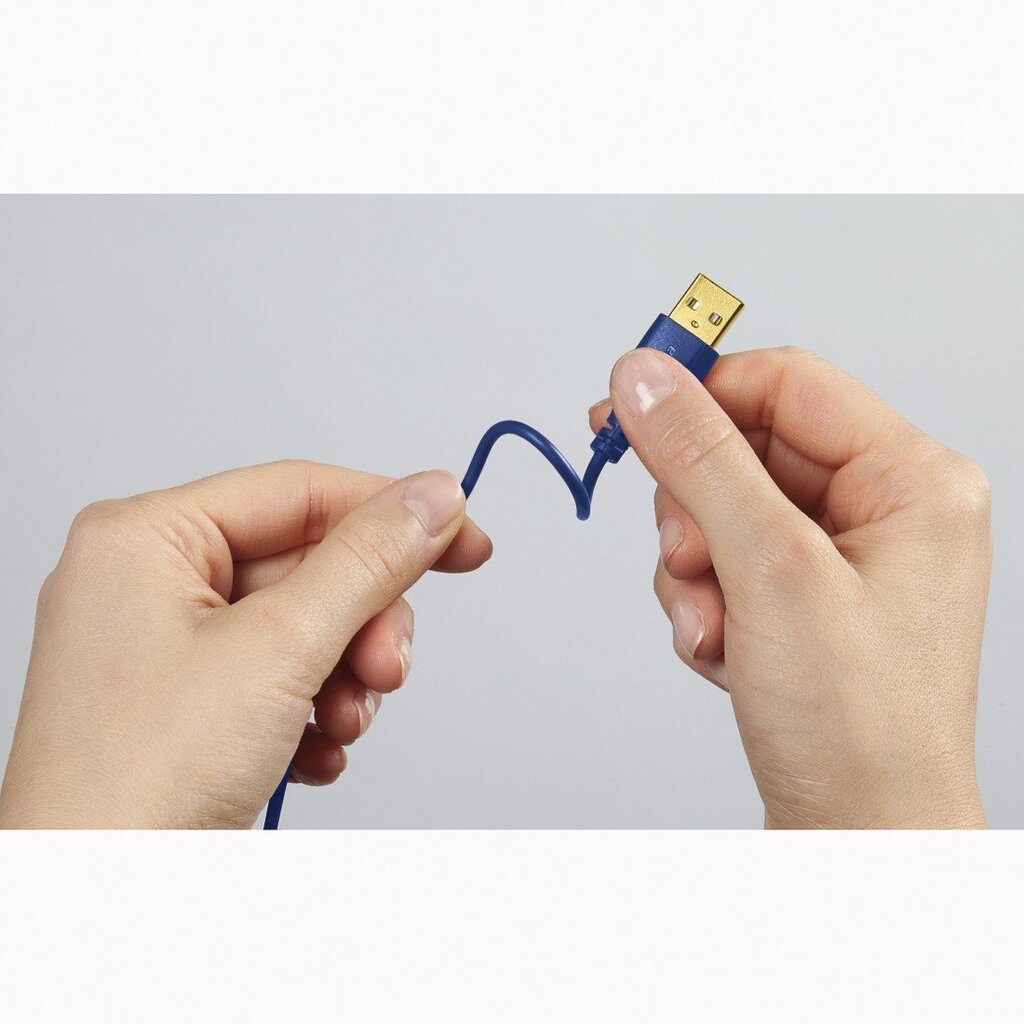 USB-C kabelis Hama Flexi-Slim, ar zelta pārklājumu, elastīgs, 0,75 m, zils cena un informācija | Savienotājkabeļi | 220.lv