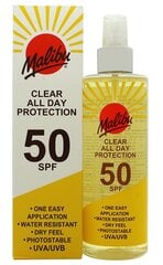 Malibu Clear All Day Protection SPF50 солнцезащитный спрей 250 мл цена и информация | Кремы от загара | 220.lv