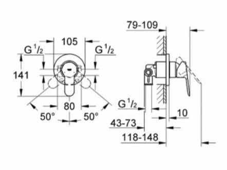 Iebūvējams dušas jaucējkrāns Grohe BauEdge, hromēts, 29040000 цена и информация | Jaucējkrāni | 220.lv