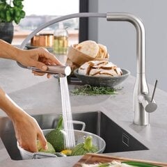 Virtuves jaucējkrāns Grohe Essence, ar izvelkamu dušu, hromēts, 30270000 цена и информация | Кухонные смесители  | 220.lv