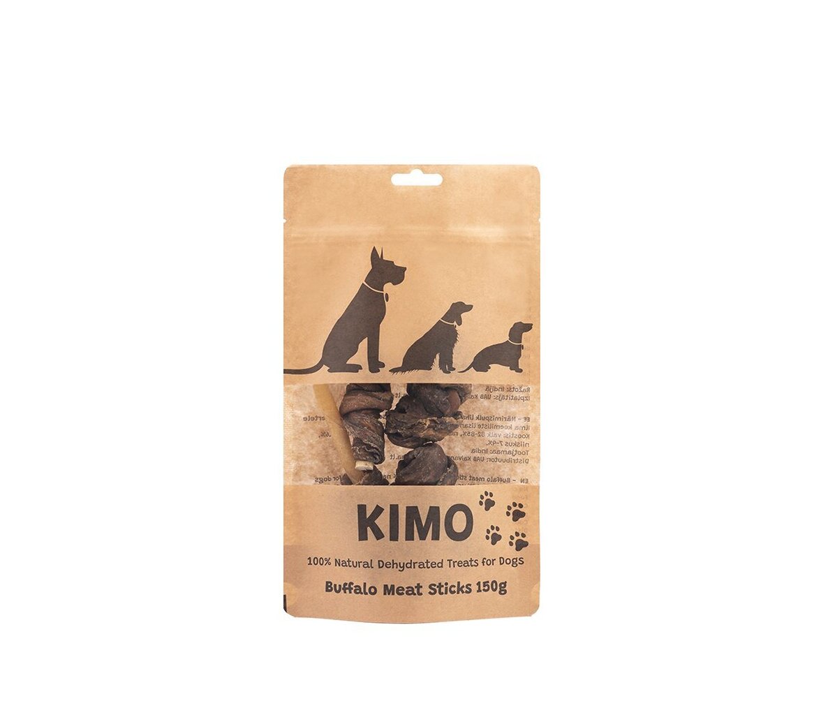 KIMO kaltētas bifeļa gaļas nūjiņas, 150 g цена и информация | Gardumi suņiem | 220.lv