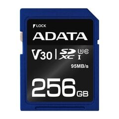 Карта памяти ADATA Premier Pro UHS-I SDXC, 256 ГБ, Flash memory class 10, U3, V30, 85 MB цена и информация | Карты памяти для мобильных телефонов | 220.lv