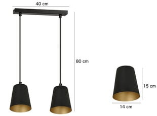 Emibig светильник Milagro 2 цена и информация | Настенный/подвесной светильник Eye Spot 11 BL, чёрный | 220.lv