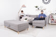 Universāls mīksts stūra dīvāns Kopenhaga ar pufu, pelēks цена и информация | Stūra dīvāni | 220.lv