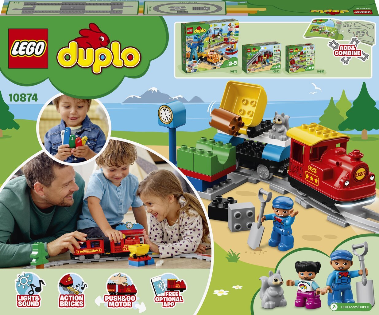 10874 LEGO® DUPLO Tvaika lokomotīve cena un informācija | Konstruktori | 220.lv