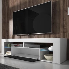 ТВ столик Bianko LED, белый/черный цена и информация | Тумбы под телевизор | 220.lv