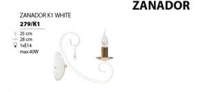Emibig sienas lampa Zanador k1 cena un informācija | Sienas lampas | 220.lv