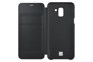 Samsung Galaxy J6 Wallet Case Black cena un informācija | Telefonu vāciņi, maciņi | 220.lv