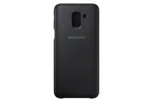 Samsung Galaxy J6 Wallet Case Black cena un informācija | Telefonu vāciņi, maciņi | 220.lv