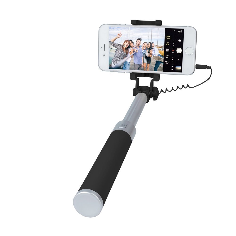Pašbilžu nūja Forever JMP-200 Mini Selfie Stick with Remote Button and 3.5 mm Cable Black цена и информация | Selfie Sticks | 220.lv