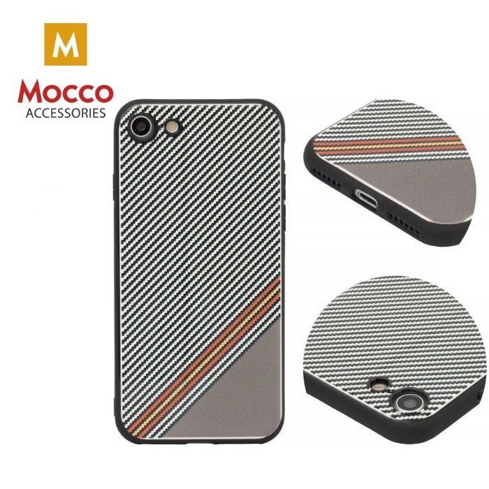 Aizsargmaciņš Mocco Trendy Grid And Stripes Silicone Back Case Apple iPhone 7 Plus / 8 Plus White (Pattern 1) cena un informācija | Telefonu vāciņi, maciņi | 220.lv