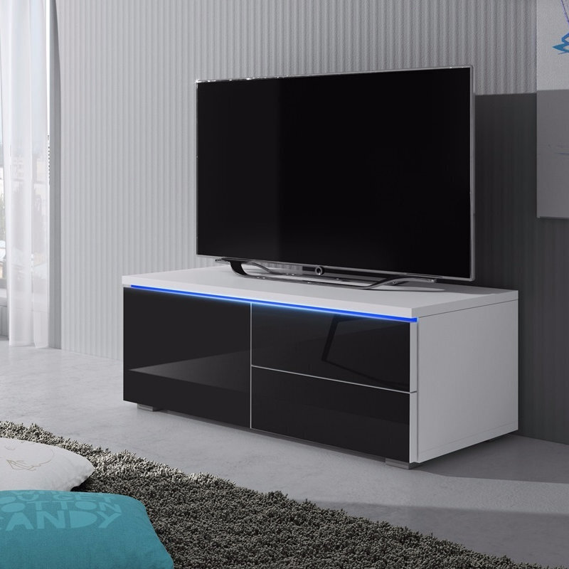 TV galds Luvitca Singuli (kreisā puse), balts/melns cena un informācija | TV galdiņi | 220.lv